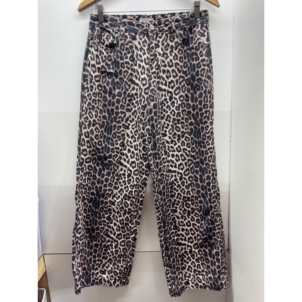 PacSun Casey Low Rise Baggy Leopard Print Jeans Size 26 Animal Print Denim